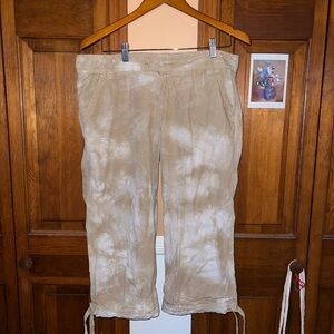 Calvin klein Tie-Dye Beige Cropped Pants